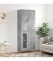 vidaXL Highboard Concrete Grey 69,5x34x180 cm Engineered Wood