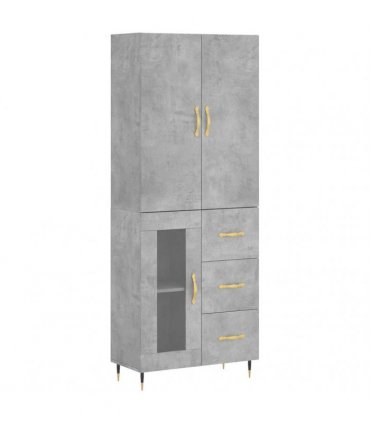 vidaXL Highboard Concrete Grey 69,5x34x180 cm Engineered Wood
