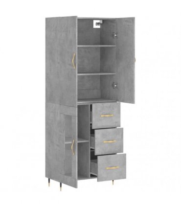 vidaXL Highboard Concrete Grey 69,5x34x180 cm Engineered Wood