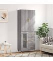 vidaXL Highboard Grey Sonoma 69,5x34x180 cm Engineered Wood