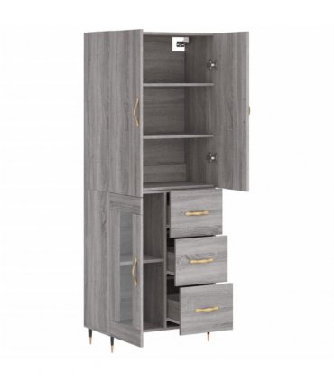 vidaXL Highboard Grey Sonoma 69,5x34x180 cm Engineered Wood