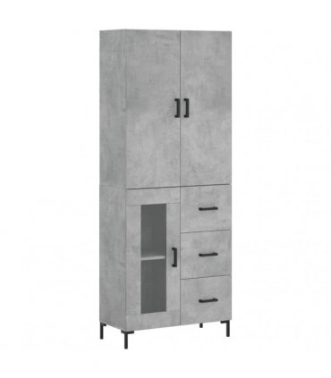 vidaXL Highboard Concrete Grey 69,5x34x180 cm Engineered Wood