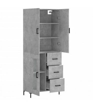 vidaXL Highboard Concrete Grey 69,5x34x180 cm Engineered Wood