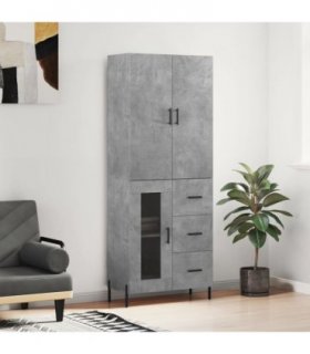 vidaXL Highboard Concrete Grey 69,5x34x180 cm Engineered Wood