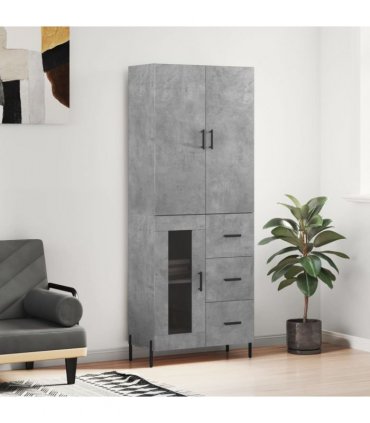 vidaXL Highboard Concrete Grey 69,5x34x180 cm Engineered Wood