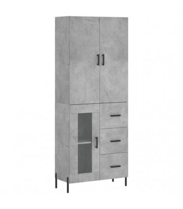 vidaXL Highboard Concrete Grey 69,5x34x180 cm Engineered Wood