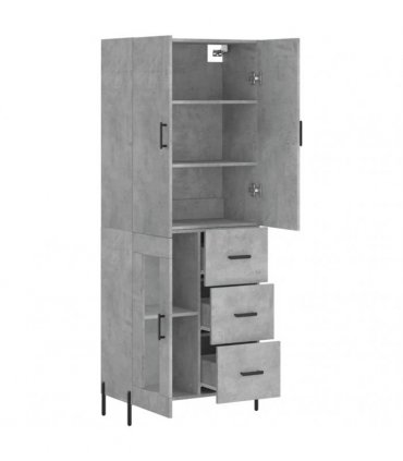 vidaXL Highboard Concrete Grey 69,5x34x180 cm Engineered Wood