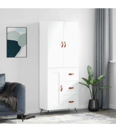 vidaXL Highboard White 69,5x34x180 cm Engineered Wood