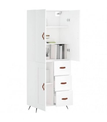 vidaXL Highboard White 69,5x34x180 cm Engineered Wood