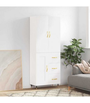 vidaXL Highboard White 69,5x34x180 cm Engineered Wood