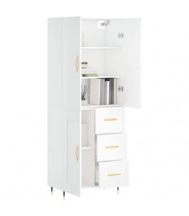 vidaXL Highboard White 69,5x34x180 cm Engineered Wood