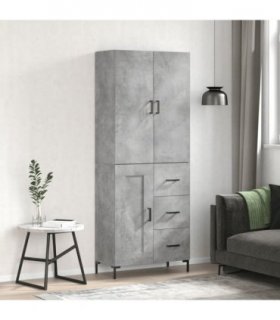 vidaXL Highboard Concrete Grey 69,5x34x180 cm Engineered Wood