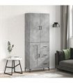 vidaXL Highboard Concrete Grey 69,5x34x180 cm Engineered Wood
