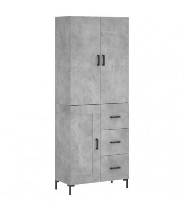vidaXL Highboard Concrete Grey 69,5x34x180 cm Engineered Wood