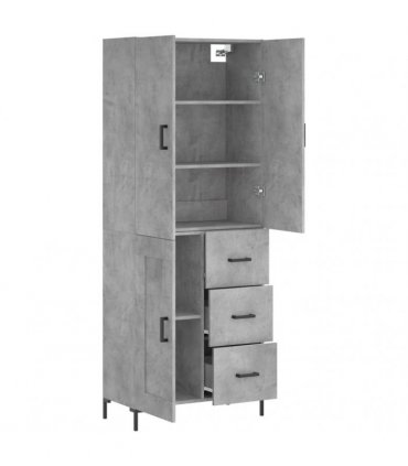 vidaXL Highboard Concrete Grey 69,5x34x180 cm Engineered Wood