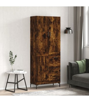 vidaXL Highboard Smoked Oak 69,5x34x180 cm Engineered Wood