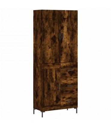 vidaXL Highboard Smoked Oak 69,5x34x180 cm Engineered Wood