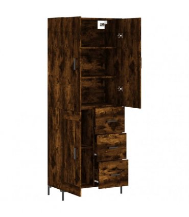 vidaXL Highboard Smoked Oak 69,5x34x180 cm Engineered Wood