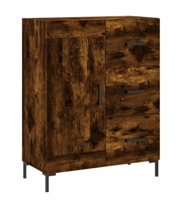 vidaXL Highboard Smoked Oak 69,5x34x180 cm Engineered Wood