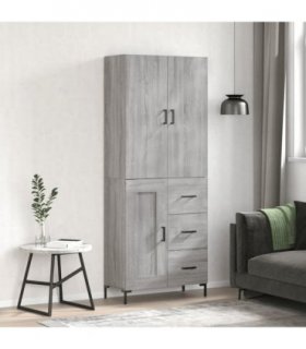 vidaXL Highboard Grey Sonoma 69,5x34x180 cm Engineered Wood