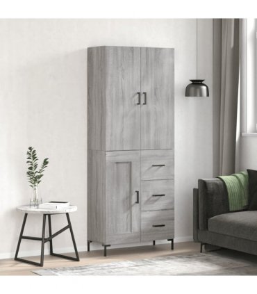 vidaXL Highboard Grey Sonoma 69,5x34x180 cm Engineered Wood