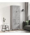 vidaXL Highboard Grey Sonoma 69,5x34x180 cm Engineered Wood