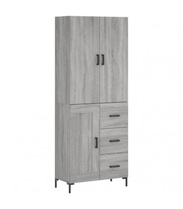vidaXL Highboard Grey Sonoma 69,5x34x180 cm Engineered Wood