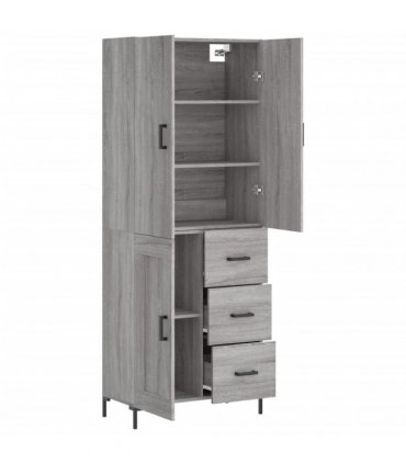 vidaXL Highboard Grey Sonoma 69,5x34x180 cm Engineered Wood