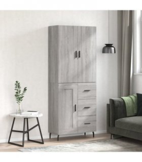 vidaXL Highboard Grey Sonoma 69,5x34x180 cm Engineered Wood
