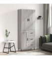 vidaXL Highboard Grey Sonoma 69,5x34x180 cm Engineered Wood