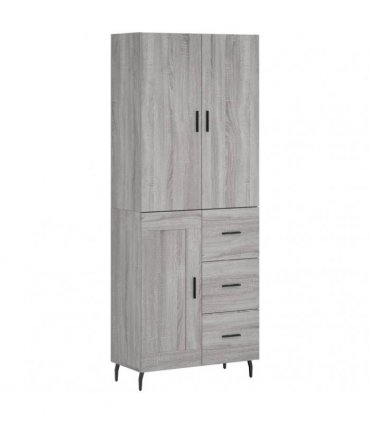 vidaXL Highboard Grey Sonoma 69,5x34x180 cm Engineered Wood