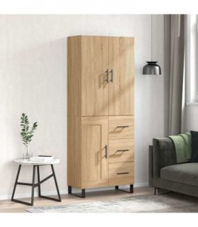 vidaXL Highboard Sonoma Oak 69,5x34x180 cm Engineered Wood