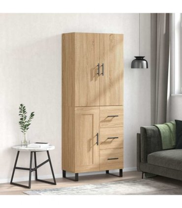 vidaXL Highboard Sonoma Oak 69,5x34x180 cm Engineered Wood