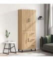 vidaXL Highboard Sonoma Oak 69,5x34x180 cm Engineered Wood