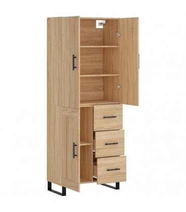 vidaXL Highboard Sonoma Oak 69,5x34x180 cm Engineered Wood