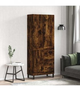 vidaXL Highboard Smoked Oak 69,5x34x180 cm Engineered Wood
