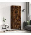 vidaXL Highboard Smoked Oak 69,5x34x180 cm Engineered Wood