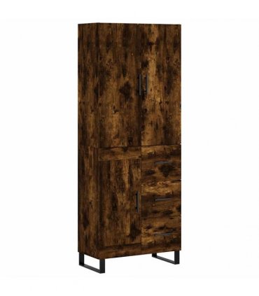 vidaXL Highboard Smoked Oak 69,5x34x180 cm Engineered Wood