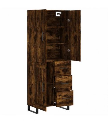 vidaXL Highboard Smoked Oak 69,5x34x180 cm Engineered Wood