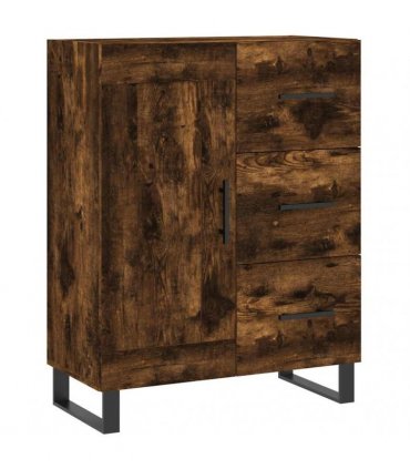 vidaXL Highboard Smoked Oak 69,5x34x180 cm Engineered Wood
