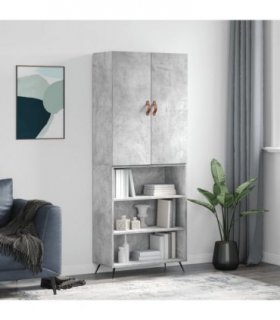 vidaXL Highboard Concrete Grey 69,5x34x180 cm Engineered Wood