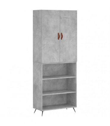 vidaXL Highboard Concrete Grey 69,5x34x180 cm Engineered Wood