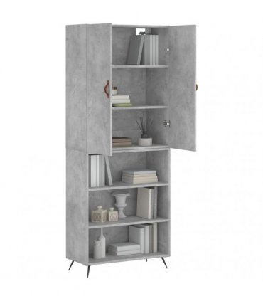 vidaXL Highboard Concrete Grey 69,5x34x180 cm Engineered Wood