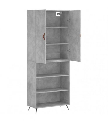 vidaXL Highboard Concrete Grey 69,5x34x180 cm Engineered Wood