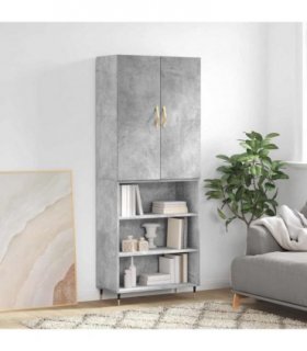 vidaXL Highboard Concrete Grey 69,5x34x180 cm Engineered Wood
