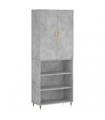 vidaXL Highboard Concrete Grey 69,5x34x180 cm Engineered Wood