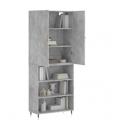 vidaXL Highboard Concrete Grey 69,5x34x180 cm Engineered Wood