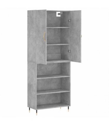 vidaXL Highboard Concrete Grey 69,5x34x180 cm Engineered Wood