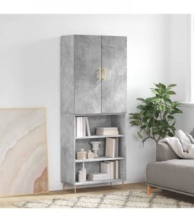 vidaXL Highboard Concrete Grey 69,5x34x180 cm Engineered Wood
