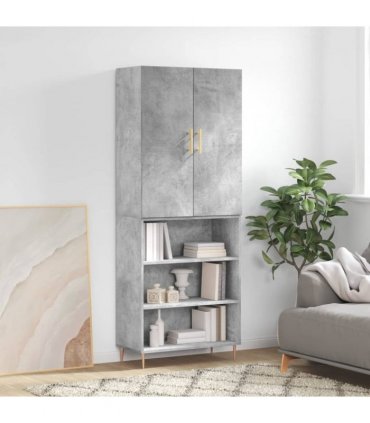 vidaXL Highboard Concrete Grey 69,5x34x180 cm Engineered Wood